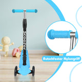 SWANEW Kinderroller Faltbarer Cityroller mit 3 LED-Rädern und höhenverstellbarem Lenker, Hinterbremsen, Bis 50 kg