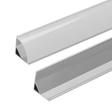 SWANEW LED Aluminium Profil, V-Form/U-Form LED Profil 10x1m, LED Aluminium Leiste Profil, LED-Kanäle für LED Streifen(bis 12.5mm Breit) inkl. Abdeckungen in milchig-weiß, Endkappen, und Montagematerial