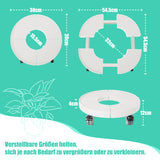 SWANEW Pflanzenroller Rund, Einstellbar Ø 38cm bis 54cm, Rolluntersetzer Tragkraft 200 kg, Blumentopf mit 360°Drehbare Rädern, Blumenroller