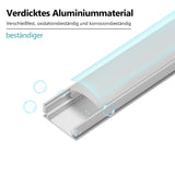 SWANEW LED Aluminium Profil, V-Form/U-Form LED Profil 10x1m, LED Aluminium Leiste Profil, LED-Kanäle für LED Streifen(bis 12.5mm Breit) inkl. Abdeckungen in milchig-weiß, Endkappen, und Montagematerial