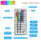 SWANEW LED Strip RGB LED Streifen LED Streifenlichter 30 LED 12V Selbstklebend mit 44 Tasten Fernbedienung IP20 LED Band Flexibel für Haus Party Küche [Energieklasse F]