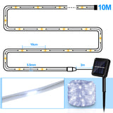 SWANEW Solar LED Lichtschlauch für Außen, 100 LEDs Lichterschlauch, IP65 LED Lichterkette, 8 Beleuchtungsmodi, 10-30m [Energieklasse F]