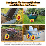 SWANEW Schubkarrenrad PU Vollgummi Reifen mit Achse 4.80 4.00-8 Ø 390mm Gummirad, pannensicher, bis 200 kg