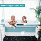 SWANEW Faltbare Badewanne Erwachsene, Tragbare mobile Badewanne mit Abdeckung & Korb, Klappbadewanne