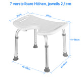 SWANEW Duschhocker Duschstuhl für senioren, Höhenverstellbar Duschsitz, Duschhilfe rutschfest bis 136 kg, Hocker für Dusche, Badsitz