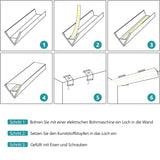 SWANEW LED Aluminium Profil, V-Form/U-Form LED Profil 10x1m, LED Aluminium Leiste Profil, LED-Kanäle für LED Streifen(bis 12.5mm Breit) inkl. Abdeckungen in milchig-weiß, Endkappen, und Montagematerial