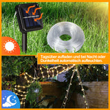 SWANEW Solar LED Lichtschlauch für Außen, 100 LEDs Lichterschlauch, IP65 LED Lichterkette, 8 Beleuchtungsmodi, 10-30m [Energieklasse F]