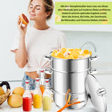 SWANEW Dampfentsafter Saftpresse Edelstahl Induktion Dampf Juicer 8 Liter Ø 26cm 8L, mit 4 Bügelflasche