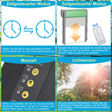 SWANEW Aluminum Hühnerstall Hühnerklappe Solar Rolltor Automatische Hühnerklappe Elektrisch Hühnertür Rollladen Tür für Geflügel Hühnerhaus