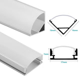 SWANEW LED Aluminium Profil, V-Form/U-Form LED Profil 10x1m, LED Aluminium Leiste Profil, LED-Kanäle für LED Streifen(bis 12.5mm Breit) inkl. Abdeckungen in milchig-weiß, Endkappen, und Montagematerial