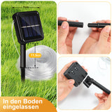 SWANEW Solar LED Lichtschlauch für Außen, 100 LEDs Lichterschlauch, IP65 LED Lichterkette, 8 Beleuchtungsmodi, 10-30m [Energieklasse F]