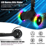 SWANEW Kinderroller Faltbarer Cityroller mit 3 LED-Rädern und höhenverstellbarem Lenker, Hinterbremsen, Bis 50 kg