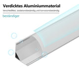 SWANEW LED Aluminium Profil, V-Form/U-Form LED Profil 10x1m, LED Aluminium Leiste Profil, LED-Kanäle für LED Streifen(bis 12.5mm Breit) inkl. Abdeckungen in milchig-weiß, Endkappen, und Montagematerial