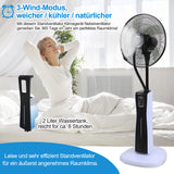 SWANEW Standventilator mit Wasser Ultraschall-Sprühnebe, Fernbedienungl Wasserkühlung