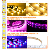 SWANEW LED Strip RGB LED Streifen LED Streifenlichter 30 LED 12V Selbstklebend mit 44 Tasten Fernbedienung IP20 LED Band Flexibel für Haus Party Küche [Energieklasse F]