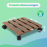 SWANEW  WPC Pflanzenroller, Blumenroller mit Rollen, Kübelroller für Pflanzen, Blumentopf, Eckig 30 x 30 cm｜Rund Ø 30 x 7,5 cm