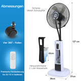 SWANEW Standventilator mit Wasser Ultraschall-Sprühnebe, Fernbedienungl Wasserkühlung