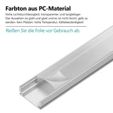 SWANEW LED Aluminium Profil, V-Form/U-Form LED Profil 10x1m, LED Aluminium Leiste Profil, LED-Kanäle für LED Streifen(bis 12.5mm Breit) inkl. Abdeckungen in milchig-weiß, Endkappen, und Montagematerial