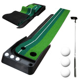 SWANEW Golf Puttingmatte,Matte Puttingmatte mit Professionelle Tragbare Übungs, mit Golf Putter, 3 Golfbälle, Tragbare Übungsmatte