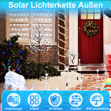 SWANEW Solar LED Lichtschlauch für Außen, 100 LEDs Lichterschlauch, IP65 LED Lichterkette, 8 Beleuchtungsmodi, 10-30m [Energieklasse F]