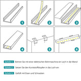 SWANEW LED Aluminium Profil, V-Form/U-Form LED Profil 10x1m, LED Aluminium Leiste Profil, LED-Kanäle für LED Streifen(bis 12.5mm Breit) inkl. Abdeckungen in milchig-weiß, Endkappen, und Montagematerial