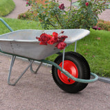 SWANEW Schubkarrenrad, 4.80/4.00-8 - 200 kg Tragkraft, Gummirad mit Achse & Kugellager, Ø 390 95mm Ersatzrad Luftreifen für Gartenkarren