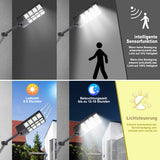 SWANEW 300W/400W Straßenlampe Solar Straßenlaternen mit Fernbedienung Strassenlaterne LED Außen Wasserdichtes Solar Flutlichter 6500k Kaltesweiß IP67 Wasserdicht Solarlampen Outdoor Hof Garage [Energieklasse F]