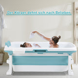 SWANEW Faltbare Badewanne Erwachsene, Tragbare mobile Badewanne mit Abdeckung & Korb, Klappbadewanne