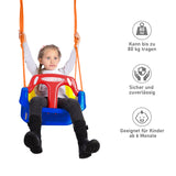 SWANEW Kinderschaukel, Babyschaukel, Spielplatz Schaukel, Outdoor abnehmbare Freien Schaukelsitz Kinder mit Rueckenlehne und Anschnallgurt 3 in 1