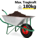 SWANEW Schubkarrenrad, 4.80/4.00-8 - 200 kg Tragkraft, Gummirad mit Achse & Kugellager, Ø 390 95mm Ersatzrad Luftreifen für Gartenkarren