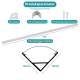 SWANEW LED Aluminium Profil, V-Form/U-Form LED Profil 10x1m, LED Aluminium Leiste Profil, LED-Kanäle für LED Streifen(bis 12.5mm Breit) inkl. Abdeckungen in milchig-weiß, Endkappen, und Montagematerial