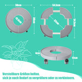 SWANEW Pflanzenroller Rund, Einstellbar Ø 38cm bis 54cm, Rolluntersetzer Tragkraft 200 kg, Blumentopf mit 360°Drehbare Rädern, Blumenroller