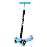 SWANEW Kinderroller Faltbarer Cityroller mit 3 LED-Rädern und höhenverstellbarem Lenker, Hinterbremsen, Bis 50 kg