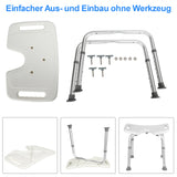 SWANEW Duschhocker Duschstuhl für senioren, Höhenverstellbar Duschsitz, Duschhilfe rutschfest bis 136 kg, Hocker für Dusche, Badsitz