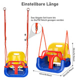 SWANEW Kinderschaukel, Babyschaukel, Spielplatz Schaukel, Outdoor abnehmbare Freien Schaukelsitz Kinder mit Rueckenlehne und Anschnallgurt 3 in 1