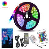 SWANEW Led Strip mit 24 Tasten Fernbedienung, RGB 5050 SMD LED Streifen Selbstklebend 12V, led beleuchtung [Energieklasse F]