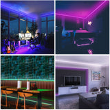 SWANEW Led Strip mit 24 Tasten Fernbedienung, RGB 5050 SMD LED Streifen Selbstklebend 12V, led beleuchtung [Energieklasse F]