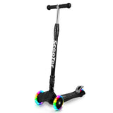 SWANEW Kinderroller Faltbarer Cityroller mit 3 LED-Rädern und höhenverstellbarem Lenker, Hinterbremsen, Bis 50 kg