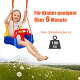 SWANEW Kinderschaukel, Babyschaukel, Spielplatz Schaukel, Outdoor abnehmbare Freien Schaukelsitz Kinder mit Rueckenlehne und Anschnallgurt 3 in 1