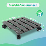 SWANEW  WPC Pflanzenroller, Blumenroller mit Rollen, Kübelroller für Pflanzen, Blumentopf, Eckig 30 x 30 cm｜Rund Ø 30 x 7,5 cm